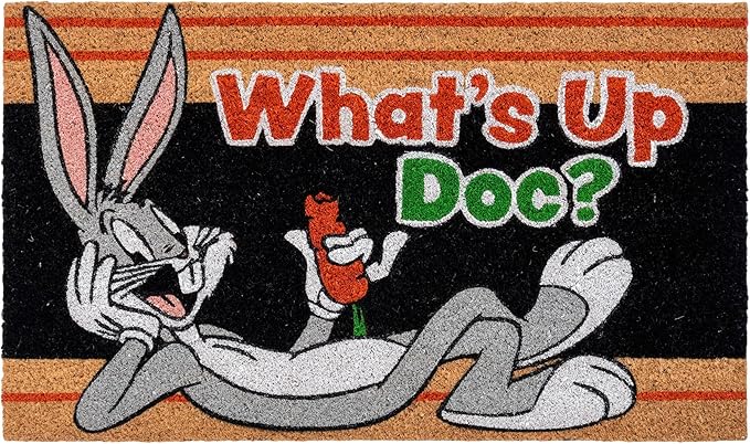 Gertmenian Looney Tunes Coir Doormat - 2x3 Welcome Mat (2-Pack), Ideal for High Traffic Areas in Front Door, Garage, Entryway - Warner Bros. Doc/Folks, 80029-Ruum Studio Home