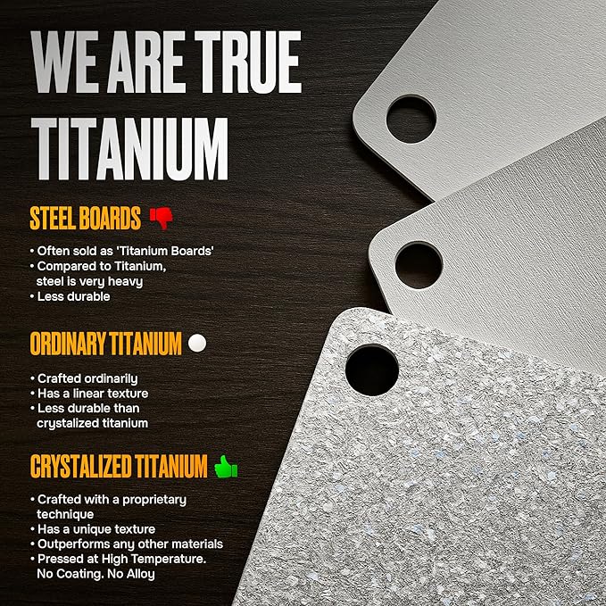 Titanium Cutting Board – Pure Titanium Chopping Board for Kitchen – Non-Toxic, Microplastic-Free, Double-Sided, Dishwasher Safe, Durable Metal Cutting Board-Ruum Studio Home