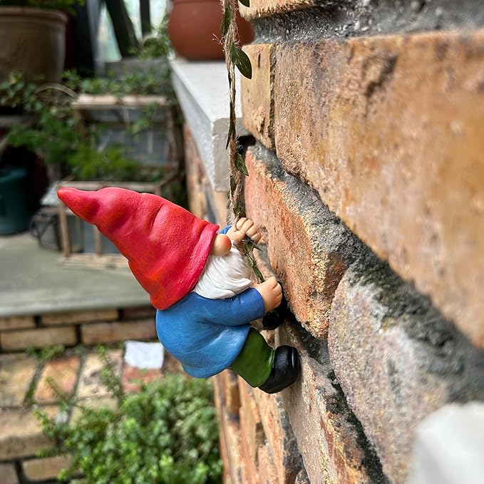 Hanging Gnome Garden Statue Decoration,Climbing Gnomes Statue Figurine Ornament for Indoor Outdoor Home Garden Decor-Ruum Studio Home