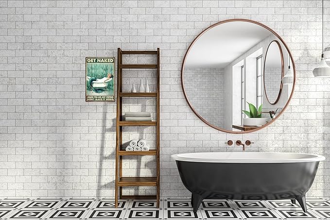 Mermaid Bathroom Decor Gift Tin Sign - Unless You Are Just Visiting Dot'T Make It Weird - Kitchen Metal Sign Vintage Bar Home Bathroom Wall Decoration Sign People Cave Art 12 x 8 Inch-Ruum Studio Home