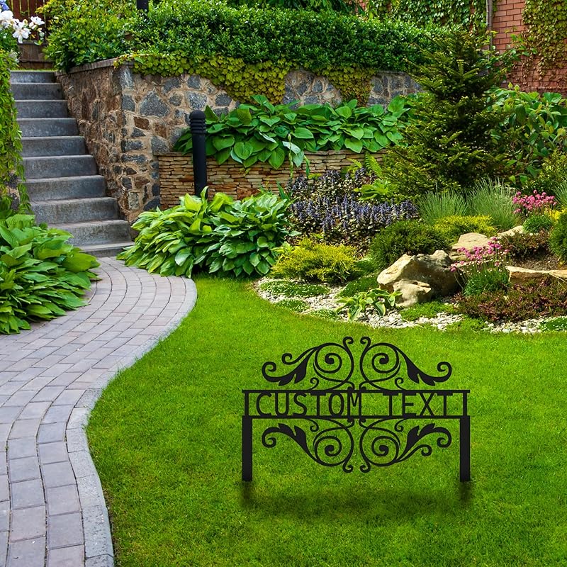 Personalized Metal Garden Sign with Stake, Custom Garden Decor for Outdoor, Custom Family Name Sign, Patio Decorations, Lawn Art, Farmhouse Decorative, Welcome Garden Sign, Housewarming Gift-Ruum Studio Home