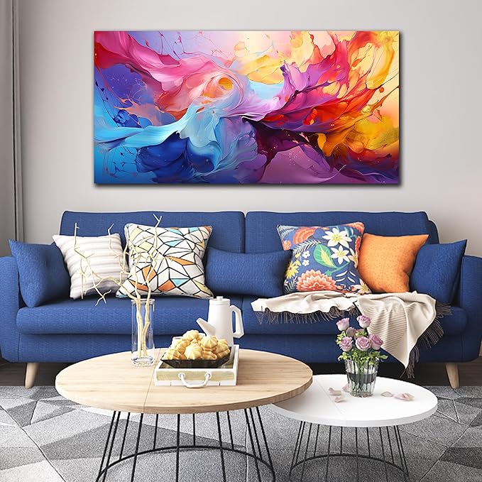 GUGIKA Abstract Wall Art for Living Room, Colorful Canvas Wall-Art for Bedroom, Print, 29x59 Inches-Ruum Studio Home
