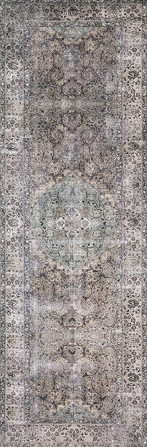Loloi Layla Collection LAY-06 Taupe/Stone 2'-6" x 9'-6" .13" Thick Runner Rug, Soft, Durable, Vintage Inspired, Distressed, Low Pile, Non-Shedding, Easy Clean, Printed, Living Room Rug-Ruum Studio Home