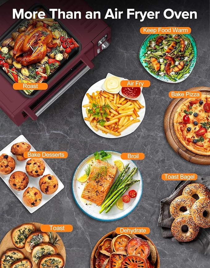 Nuwave Bravo Pro Smart Air Fryer Toaster Oven Combo, 12-in-1 Functions with Quicker & Even Crisp Technology, 1800W, 50-450°F, PFAS-Free, 21QT, Cinnamon-Ruum Studio Home