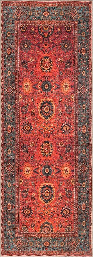 Keen Home Design 2x10 Rug - Machine Washable Runner with Non-Slip Backing, Ideal for Hallway, Entryway, Kitchen, Laundry Room - Vintage, Easy Clean, Durable, Low Pile Rug - (2'6" x 10')-Ruum Studio Home