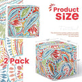 Juexica 2 Pack Ottoman Poufs Indoor Outdoor Inflatable Ottoman Stool Cube Pouffe Square Footstool with Handle for Patio Garden Home Boho Decorative Living Room, Bedroom(16 x 16 x 16 Inches)-Ruum Studio Home