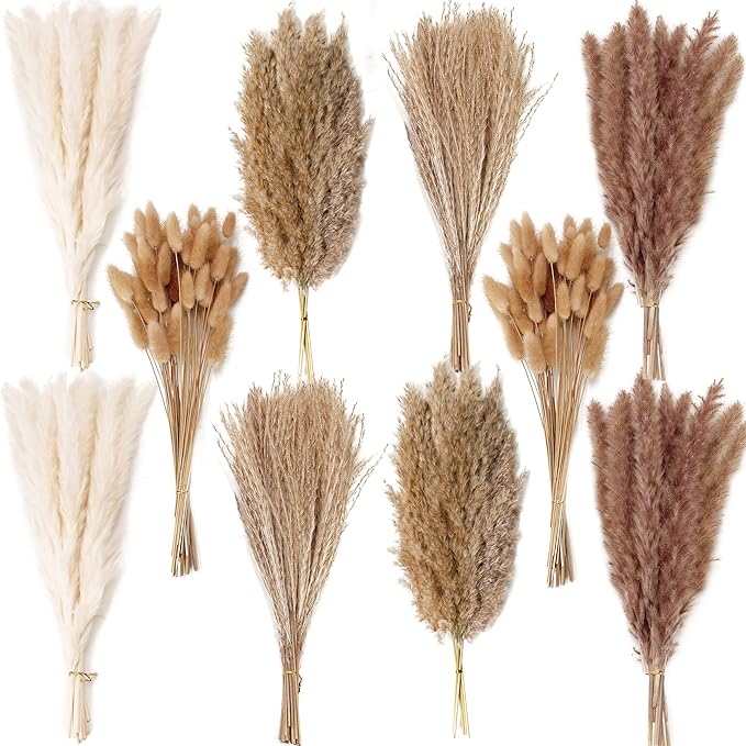 220 PCS Dried Flower Bouquet – Pampas Grass, Floral Decor for Home, Wedding, and Boho Style | Perfect for Vases, Fall, Spring, Summer, and Winter Arrangements-Ruum Studio Home