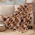 CASAAGUSTO Boho Sherpa Blanket, Aztec Twin Blanket,Ultra Soft, Warm, Cozy, Plush, Thick Fleece Throw Blanket for Couch, Bed, Sofa (Terracotta 60 * 80 Inch)-Ruum Studio Home