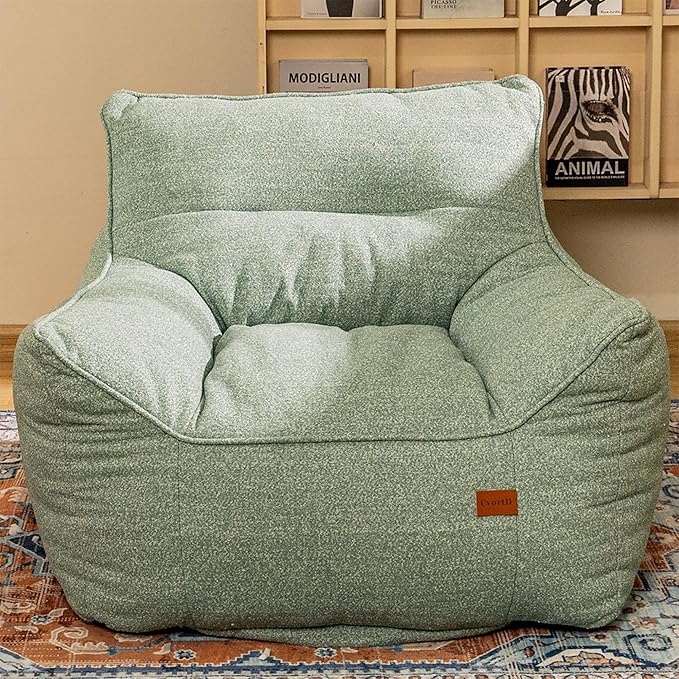 Bean Bag Chair with Filler, Bean Bag Sofa Chair with Tufted Soft Armrests Plush Lazy Sofa Comfy Chair,Large BeanBag Chair for Adults in Livingroom, Bedroom-Ruum Studio Home