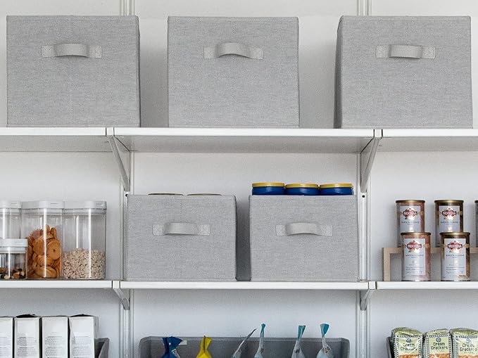 StorageWorks Storage Baskets for Shelves, Foldable Fabric Closet Storage Bins with Handles, Fabric Storage Bins Clothes Organizer, Light Grey, 3-Pack, Extra Large-Ruum Studio Home