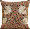 Charlotte Home Furnishings Pimpernel Tobacco Brown Floral Throw Pillow Cover 18” x 18” – Botanical Tapestry Cushion Cover for Sofa or Bed | Jacquard Woven in Europe | Insert Not Included-Ruum Studio Home