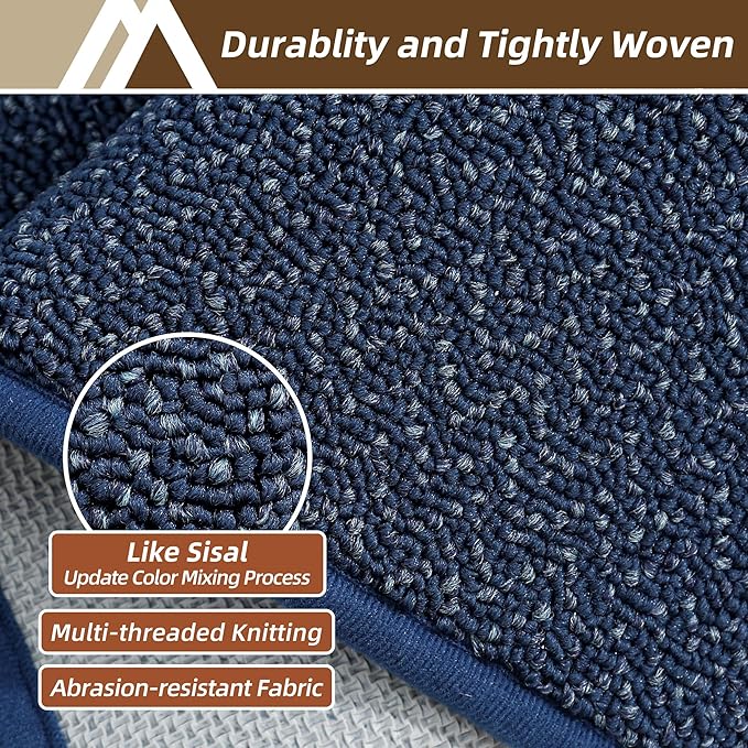 COSY HOMEER-Door-Mat 32"x48" Non Slip Absorbent Entryway Rugs Dirt Trapper Doormats Washable Entrance Mats Low Pile Welcome Floor Mat for Front Back Door and Entry Mats,Navy Blue-Ruum Studio Home