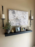 joelsantiques - 48 Inch Wooden Floating Shelves for Wall - 48x6x2 in - Made of Natural Wood - Long Heavy Duty Rustic Wall Shelves for Bedroom - Perfect for Living Room, Kitchen - Black-Ruum Studio Home