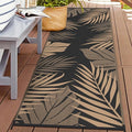 GENIMO Outdoor Rug 2.5' x 8' Waterproof for Patios Clearance, Reversible Outdoor Plastic Straw Camping Rug Carpet, Large Area Rugs Mats for RV, Camper, Deck, Balcony, Porch, Beach, Picnic, Black&Brown-Ruum Studio Home