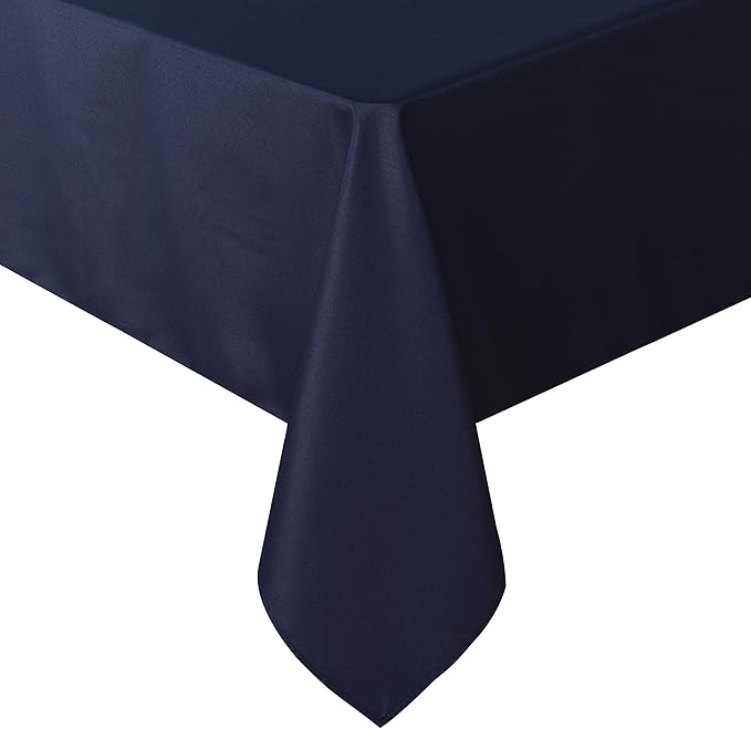 sancua Square Tablecloth - 60 x 60 Inch - Water Resistant Spill Proof Washable Polyester Table Cloth, Decorative Fabric Table Cover for Dining Tables, Buffet Parties and Camping, Navy-Ruum Studio Home