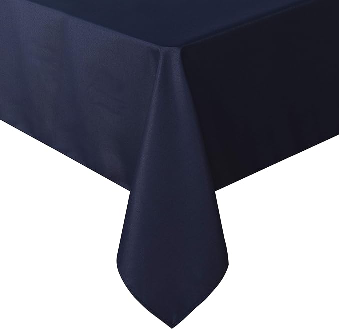 sancua Rectangle Tablecloth - 54 x 78 Inch - Stain and Wrinkle Resistant Washable Polyester Table Cloth, Decorative Fabric Table Cover for Dining Tables, Buffet Parties and Camping, Navy-Ruum Studio Home