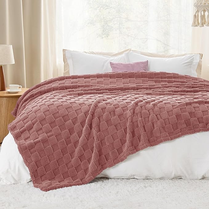 Bedsure GentleSoft Blankets Queen Size for Bed - Super Soft Cozy Blanket for Women Men Girls, Large Fuzzy Fleece Throw for Bedroom Decor, Dusty Pink, 90x90 Inches-Ruum Studio Home