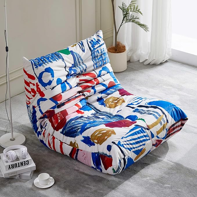 Bean Bag Chair, Fireside Chair Bean Bag Sofa Large Bean Bag Chair for Adults, Bean Bag Chairs for Teens with High Density Comfortable Foam, Memory Foam Bean Bag for Living Room, Bedroom (Multicolor)-Ruum Studio Home