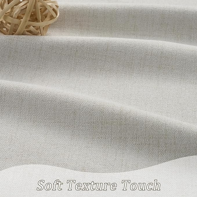 RAIN CITY Natural Birch Blackout Curtains 78 Inch Long 2 Panel Set, Boho Farmhouse Linen Drapes for Bedroom Textured Hook Included 50" x 78"-Ruum Studio Home