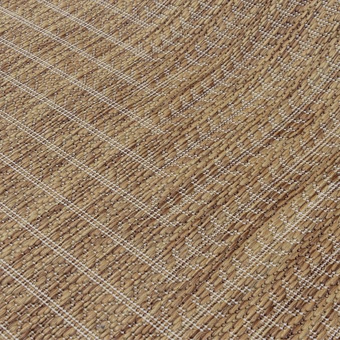 Adiva Rugs Outdoor Indoor Area Rug, Weather Resistant, Easy to Clean, Stain Resistant Floor Mat for Dining Room, Backyard, Deck, Patio (Wooden, 8' x 10')-Ruum Studio Home