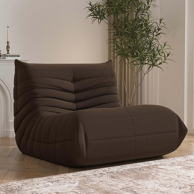 Bean Bag Chair, Memory Foam Bean Bag Sofa Large Bean Bag Chair for Adults, Bean Bag Chairs for Teens with High Density Comfortable Foam, Bean Bag for Living Room, Bedroom (Coffee)-Ruum Studio Home