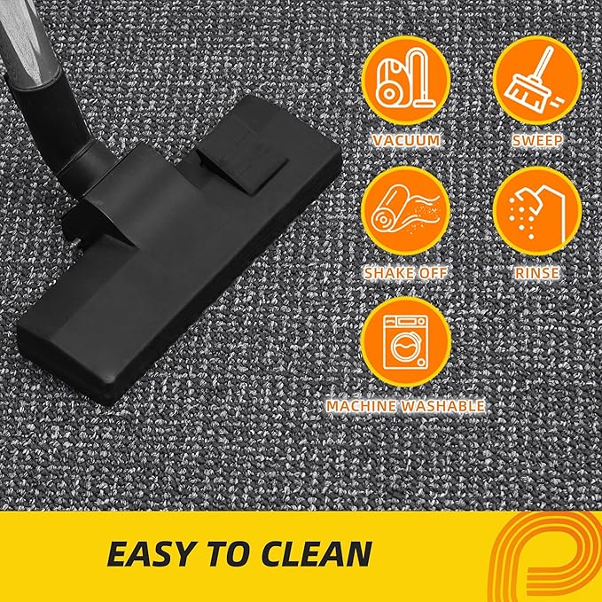 JSEI Dirt Trapper Door Mat 32"x48" Non-Slip Washable Entrance Mat, Dog Doormats, Absorbent & Fade-Resistant Floor Mats, Low Profile Welcome Mats for Entryway, Front Door, and Inside Entrance,Dark Grey-Ruum Studio Home