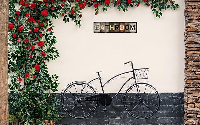 Vintage Tin Sign Retro Metal Bathroom Signs Stylish Wall Art Plaques Gift for Home Decor Bathroom Kitchen and Gothic Wall Decor or as a Classic Poster 16x4 in-Ruum Studio Home