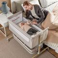 Baby Bassinet Bedside Sleeper, besrey Bedside Bassinet for Newborn Infant with Comfy Mattress, 9 Height Positions, Adjustable Bedside Crib with 360° Swivel Wheels Bassinet for Baby with Storage Basket-Ruum Studio Home
