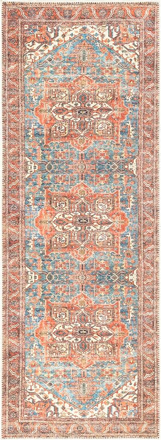Keen Home Design 2x10 Rug - Machine Washable Runner with Non-Slip Backing, Ideal for Hallway, Entryway, Kitchen, Laundry Room - Vintage, Easy Clean, Durable, Low Pile Rug - (2'6" x 10')-Ruum Studio Home