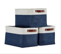 DECOMOMO Storage Baskets for Shelves - Fabric Closet Organizers and Storage Bins, Perfect Baskets for Organizing Closet Toys Nursery (Navy Blue and White, XL - 3 Pack)-Ruum Studio Home