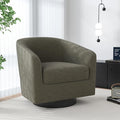 Swivel Barrel Accent Chair, Modern Round Chenille Fabric Arm Chair for Living Room, Bedroom, Comfy Club Reading Chairs for Adults（Chenille Fabric, Tan, Set of 1-Ruum Studio Home