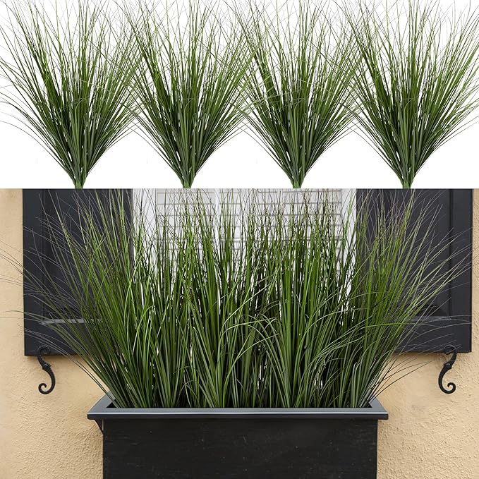 24PCS Fake Plants Artificial Wheat Grass Greenery Plastic Plants Fake Grass Artificial Plants for Outdoor Decor Artificial Grass Plant with Greenery Stems for Indoor Home Decoration 26.4"-Ruum Studio Home