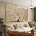 TAIJXAGSG Botanical Wall Art Gold Tree Flower Abstract Wall Decor Modern Canvas Art Wall Decor Print Abstract Paintings Pictures For Bedroom Bathroom Office Home Artwork Can Be Hung Directly 20"X 40"-Ruum Studio Home