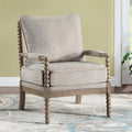 DUHOME Linen Fabric Spindle Accent Chair with Wood Frame,Modern Accent Chairs with Padded Spring Seat and Brushed White Base for Living Room Bedroom Farmhouse Home Office Belcony-Ruum Studio Home