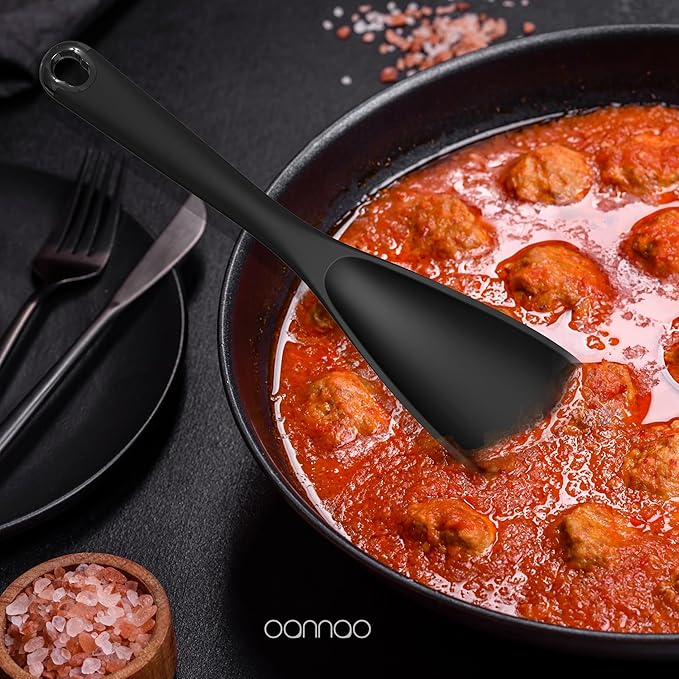 Thickened Silicone Kitchen Utensils Set, 600°F Heat Resistant Silicone Cooking Utensils, Spatula, Spoon, Whisk, Tongs, Kitchen Gadgets Sets for Nonstick Cookware, Dishwasher Safe BPA Free (Black)-Ruum Studio Home