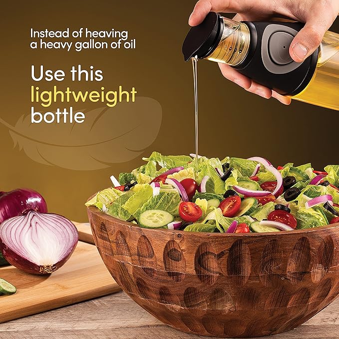 Olive Oil Dispenser Bottle with Pump - Oil Dispenser for Kitchen, Glass Oil and Vinegar Dispenser Set, Measured Cruet for Cooking - Ideal Oil Bottles for Kitchen Gadgets & Gifts, 2 Pack-Ruum Studio Home