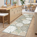 Area Rug 2x6 Brown White Washable Entry Rug Multicolored Tropical Botanical Modern Floral Indoor Kitchen Door Mat Entrance Carpet Non Slip for Bedroom Living Room, Porch-Ruum Studio Home