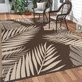 GENIMO Outdoor Rug 10' x 14' Waterproof for Patios Clearance, Reversible Outdoor Plastic Straw Camping Rug Carpet, Large Area Rugs Mats for RV, Camper, Deck, Balcony, Porch, Beach, Coffee&Beige-Ruum Studio Home