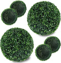 Ogrmar 2 PCS 13.7 inch 2 Layers Artificial Plant Topiary Ball Faux Boxwood Decorative Balls for Backyard, Balcony,Garden, Wedding and Home Décor (13.7 Inch)-Ruum Studio Home