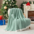 Snuggle Sac Green Throw Blanket, Ultra Soft Warm Blankets for Couch, Cozy Knit Fuzzy Plush Throws Blanket for Sofa, Bed,Living Room, Heather Green, 50x60 inches-Ruum Studio Home
