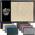 GORILLA GRIP 100% Waterproof All-Season WeatherMax Doormat 35x23, US Designed Natural Rubber, Stain and Fade Resistant, Low Profile Indoor Outdoor Door Mats, Easy Clean Patio Mat, Modern Latte-Ruum Studio Home