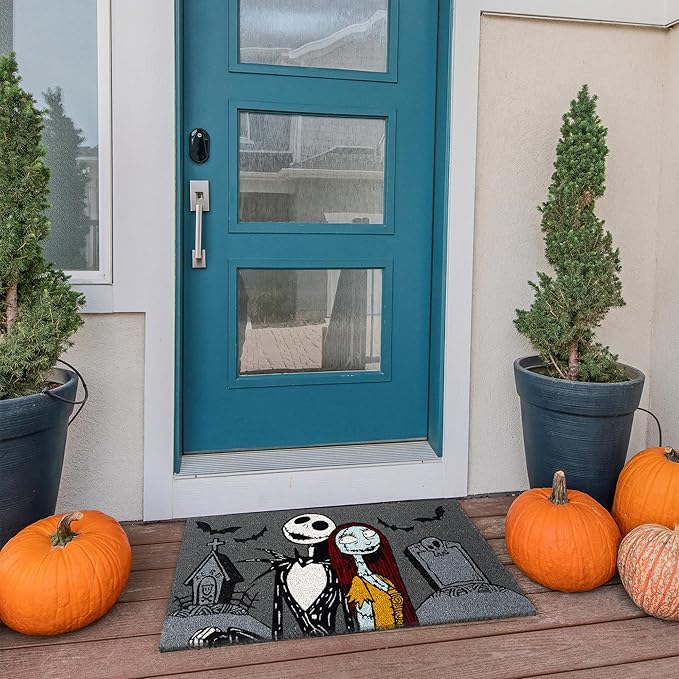 Gertmenian Nightmare Before Christmas Coir Doormat - 2x3 Welcome Mat (2-Pack), Ideal for High Traffic Areas in Front Door, Garage, Entryway - Welcome Nightmare/Jack & Sally, 80005-Ruum Studio Home