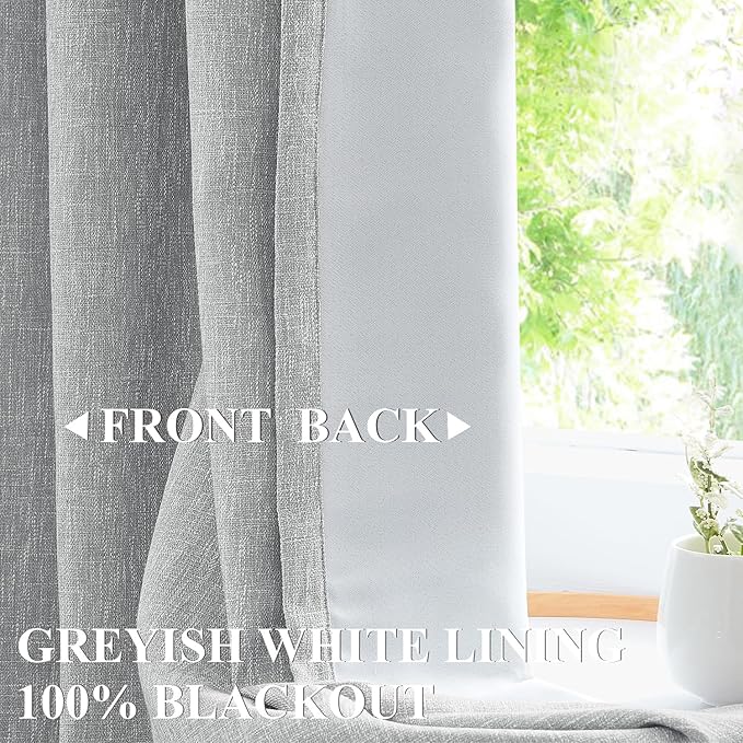 Vision Home Silver Gray Pinch Pleated Full Blackout Curtains Room Darkening Window Curtains 72 inch for Living Room Bedroom Thermal Insulated Pinch Pleat Drapes with Hooks Back Tab 2 Panel 40" Wx72 L-Ruum Studio Home