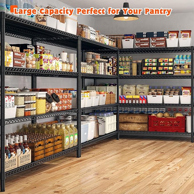 REIBII 60" W ×24" D×65.3" H, 4 Tier Wire Shelving 2878LBS Heavy Duty Steel Storage Rack Shelving Adjustable Shelves for Warehouses, Garages, Kitchens, and Commercial Spaces/Premium Wheels 2 Pack-Ruum Studio Home