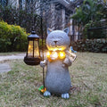 Solar Cat Garden Statues Outdoor Décor with Lantern- Cat Figurines Solar LED Light Lawn Ornaments - Yard Decorations for Patio, Balcony, Backyard -Unique House Warming Gifts for Mom-Ruum Studio Home