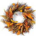 Fall Wreath for Thanksgiving Decorations 24inch - Walasis Large Wheat Wreaths for Front Door - Harvest Grain Gold Autumn Wall Decor for Indoor Outdoor-Ruum Studio Home