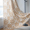 Sutuo Home Boho Curtains 63 Inches Length for Bedroom Living Room, Printed Moroccan Cotton Linen Rod Pocket Rustic Farmhouse Bohemian Tassels Window Treatment, 1 Panel 59" W x 63" L, Brown Damask-Ruum Studio Home