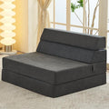 jela Foldable Sofa Bed Soft Foam Convertible Sleeper Chair Luxury Miss Fabric Fold Out Chair Bed Floor Couch with Back Support Floor Sofa for Living Room Bedroom (Twin,Dark Gray)-Ruum Studio Home