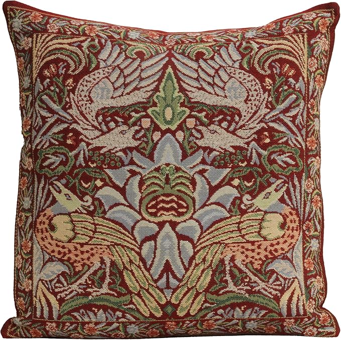 Charlotte Home Furnishings Throw Pillow Covers 16x16 in, Red Dragon Decorative Couch Pillow Covers, Boho Decor European Tapestry Cushion Cases, Living Room Cozy Home Decor, Jacquard Woven Soft Cotton-Ruum Studio Home