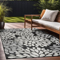 Beverly Rug Outdoor Rug 9x12 Modern Exotic Tropical Leaf Area Rugs for Indoor and Outdoor Patio Deck Porch Garden Water Resistant Washable Outside Carpet (9 x 12 Dark Gray)-Ruum Studio Home